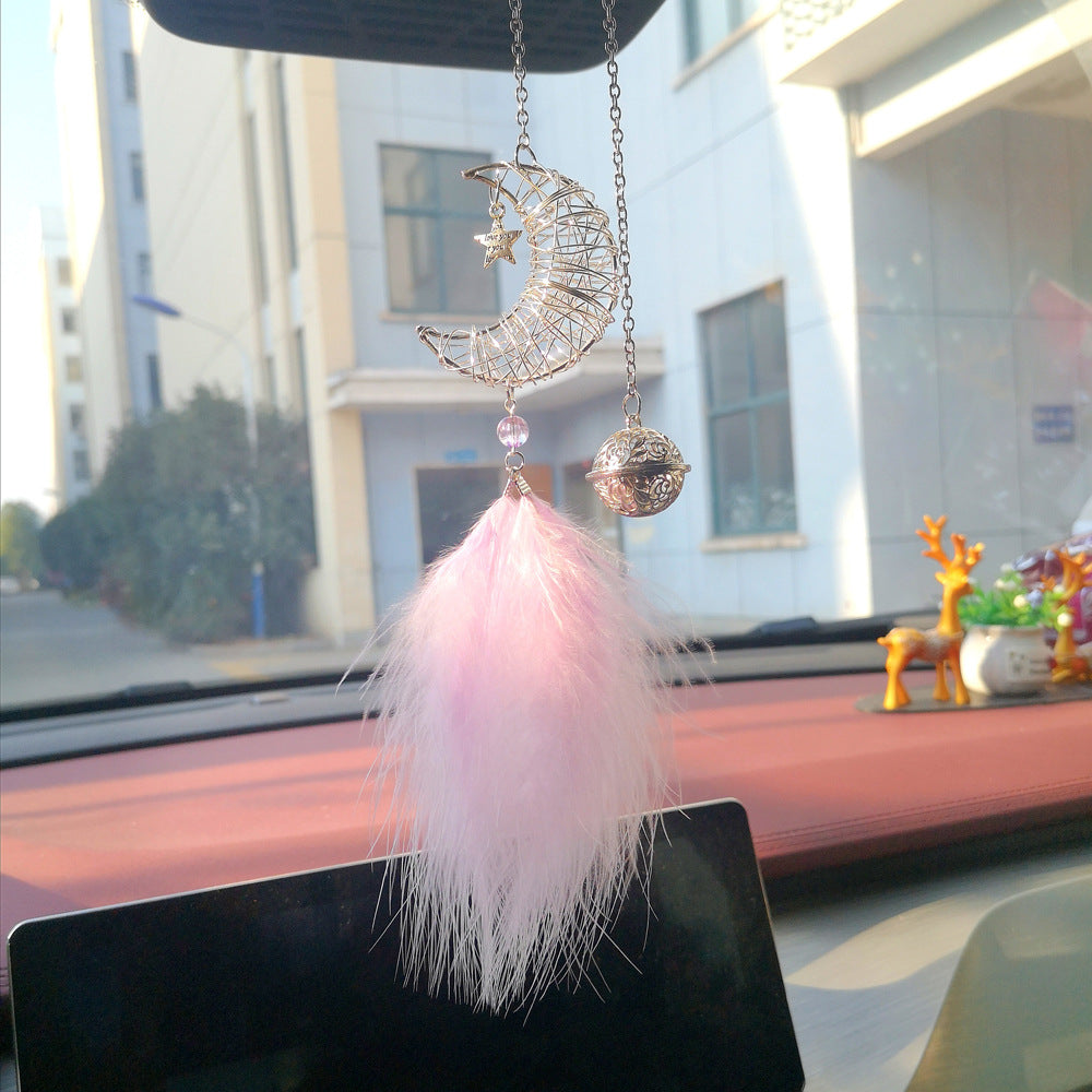 Wholesale Alloy Car Moon Feather Pendant